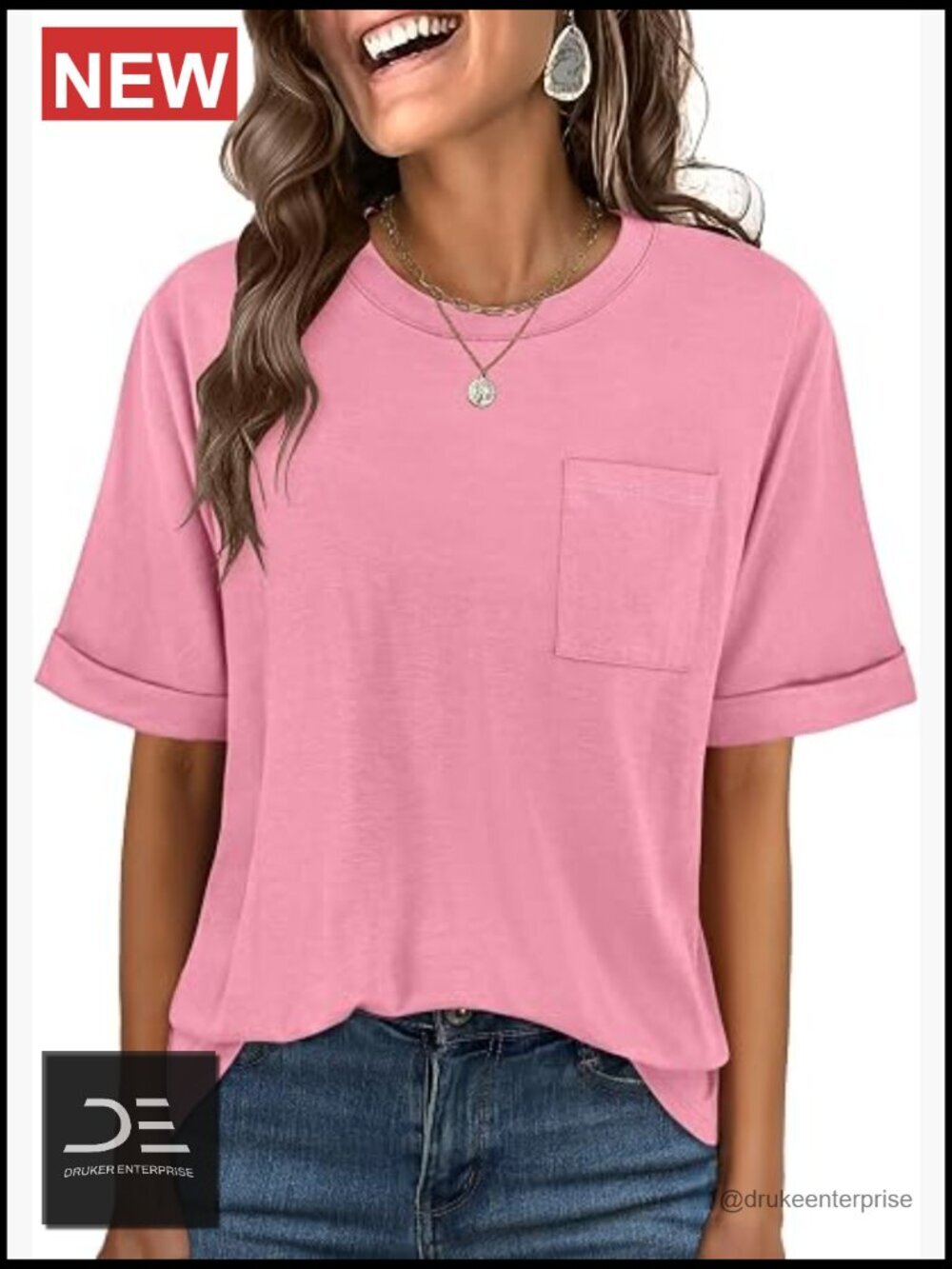 Oversized Short Sleeve T-Shirt with Pocket